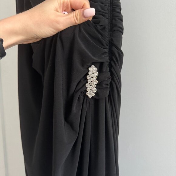 Betsy & Adam Black Dress, One Shoulder Size 4 - Picture 6 of 8